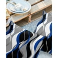 thumbnail image 3 of Outdoor Throw Pillow Cover Modern Abstract Wave Stripe Waterproof Cushion Covers 2 Pack Blue White Grey Lines on Black Pillow Cases Home Decoration for Patio Garden Couch Sofa, 3 of 7