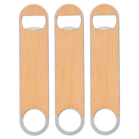 

3 Pieces of 7-Inch Stainless Steel Opener Wood Chip Color Handle Hard and Durable
