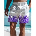 thumbnail image 1 of Waves Men's 3D Printed Board Shorts Swim Trunks Elastic Waist Drawstring Summer New Hawaiian Beach Style Letter Design Shorts, 1 of 5