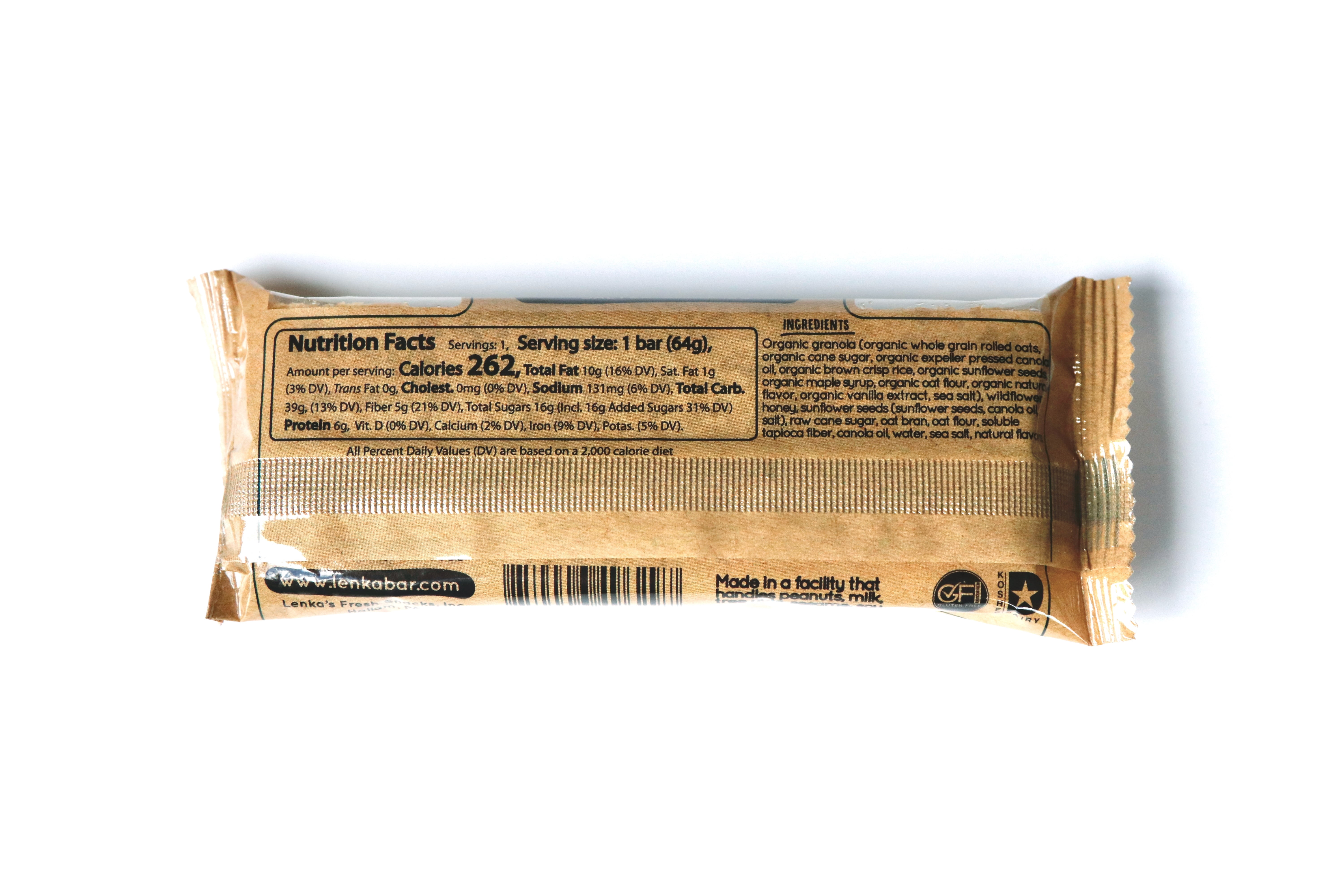 LENKA Handmade Craft Granola Bars - Salted Caramel Gluten Free High Fiber - Nutritious Snack Bar with Granola - 12 Pack
