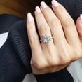thumbnail image 2 of 5.48 Carats Moissanite Engagement Ring with Hidden Halo and Micropave Side Stones, 2 of 4