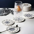 thumbnail image 6 of Set of 9 Geometric Flower Absorbing Stone Coasters with Cork Base Ceramic Drink Coasters Funny Birthday Housewarming for Tabletop Protection Suitable for Kinds of Cups Wooden Table, 6 of 7