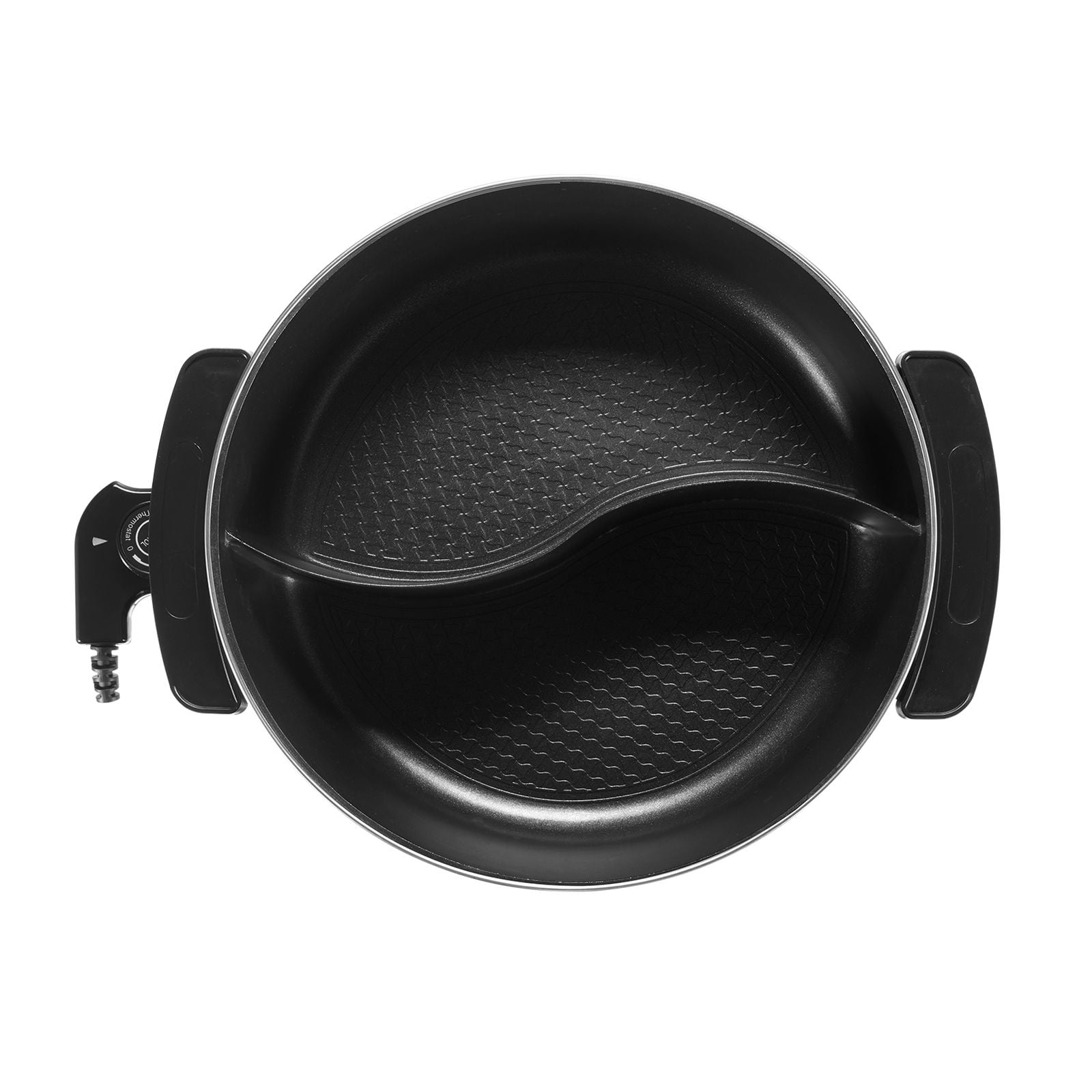 5L Dual-Flavor Electric Hot Pot, 1360W, Stepless Temperature Control, Non-Stick Cast Aluminum, Divided Cooker with Glass Lid, for 6-10 People, Home Hot Pot & Grilling