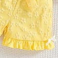 thumbnail image 7 of Hessimy Toddler Girl Shorts Set Short Sleeve T-shirt Top Elastic Waist Pockets Shorts Suit,Comfy Casual Outfit(Yellow,2-3 Years), 7 of 7