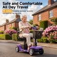 thumbnail image 3 of Foldable 4-Wheel Mobility Scooter for Seniors,Portable Electric Wheelchair with USB Port,Easy Travel & Daily Use(Lucky Purple), 3 of 17