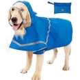 thumbnail image 1 of Dog Raincoat Hooded Poncho, Waterproof Adjustable Pet Raincoat with Reflective Strip, Lightweight Dog Rain Jacket Suitable for Small Medium Large Dogs, Available in All Seasons, 1 of 6
