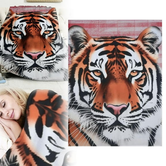 Ctnporpo Blanket Flannel Blanket for Winter Ply Heavy & Warm Korean Style Bed Blanket Reversible Printed Raschel Queen Size Blanket Wrinkle & Fade Tiger Wool Blanket Cotton Blanket