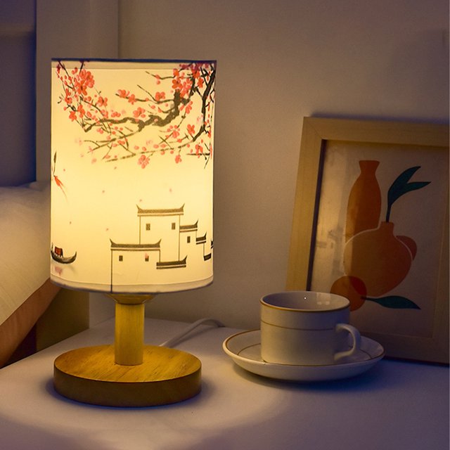 1pack-Small Table Lamp For Bedroom - Bedside Lamp For Bedside Table, Simple Solid Wood Bedside Table Lamp With Square Fabric Lampshade, Table Lamp For Children's Room, Living Room And Office