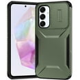 thumbnail image 2 of For Samsung Galaxy A36 Slim Fit Shockproof Hybrid with Slide Camera Window Covering, Rugged Tpu Silicone Hard PC Bumper Cover, XPM Phone Case [Midnight Green], 2 of 9