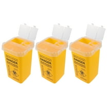 HOMEMAXS  3 Pcs Waste Needle Recycling Bin Simple Nail Brush Replaceable Office Travel Yellow