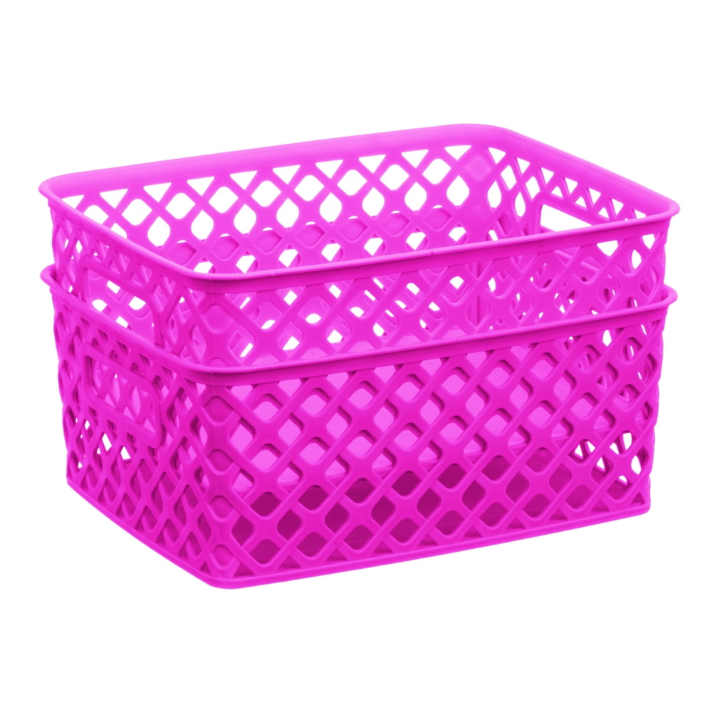 Mainstays Medium Deco plastic storage bins 2 Pack