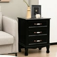 thumbnail image 3 of Gymax 3 Drawers Nightstand Wood Sofa End Side Accent Furniture Table Black, 3 of 9