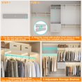 thumbnail image 4 of 96 Hanging Closet System with 2 Wooden Drawers, 75"–87" Height Adjustable Closet Organizer System with Tower, 4-8FT Custom Closet Shelving System, Wall-Mounted Walk-In Closets Wardrobe, Grey, 4 of 7
