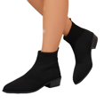thumbnail image 4 of Willtoo Low Heel Ankle Boots for Women Chunky Heel Knit Sock Chelsea Boots Slip On Stretchy Comfortable Short Boots Fashion Fall Winter Heeled Booties, 4 of 5