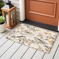 thumbnail image 4 of 2x3 Ft Entryway Area Rug, Yellow Grey Botanical Kitchen Rug Runner Washable Floor Mat, Spring Floral Summer Birds Retro Non Slip Indoor Door Mat Throw Carpet for Bathroom Living Room Bedroom, 4 of 8