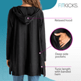 thumbnail image 4 of FITKICKS Everywear Lightweight Hooded Cardigan with Pockets, Black Large/X-Large (Women's), 4 of 8