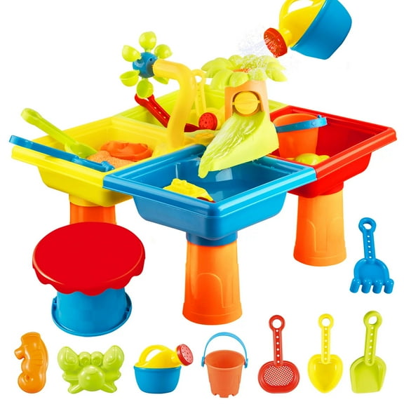 Venoro Sand Toys Water Table for Toddlers Outdoor Beach Aged 1-3, 25Pcs Set