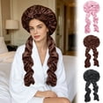 thumbnail image 2 of Silk Bonnet for Women Satin, Soft Elastic Band Silky Sleeping Cap Big Bonnets Jumbo Sleep Cap to Protect Hair, Long Braids Satin Bonnet, 2 of 7