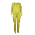 thumbnail image 6 of Itsame Tops and Pants Activewear Set Womens Sweatsuits 2pcs Sets Long Sleeved Solid Color Women Athletic Outfit Sets Yellow Size L, 6 of 7