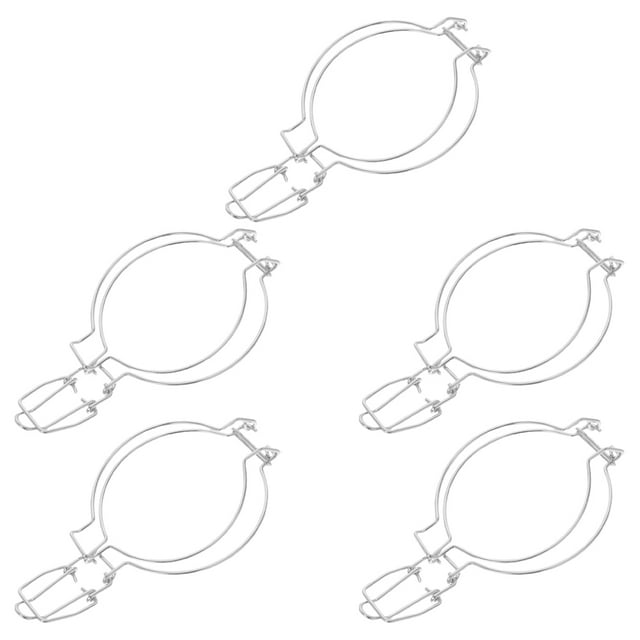 OFFIGAM 5pcs Jar Wire Clamps Stainless Steel Easy Fastening for Coffee Shop Storage Containers
