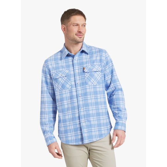 Chaps Men's & Big Men's Long Sleeve Knit Flannel Shirt, Sizes S-3XL