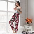 thumbnail image 5 of Cauagu Rose Flowers Pajama Pants for Women Loose Fit Wide Leg Trouser Pants Casual Elastic Waist Drawstring Lounge Pants, 5 of 6