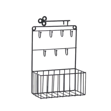 

FIARBIN Wall Mounted Mail and for Key Holder 7 Hook Rack Organizer Pocket and Letter Sor