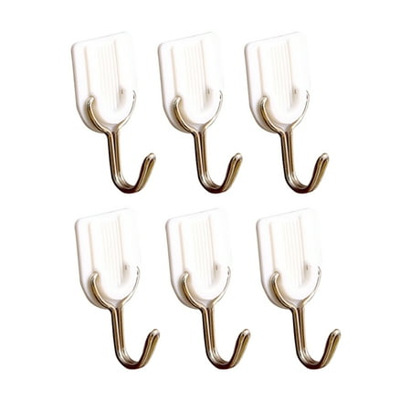 

6PCS Plastic White Strong Stick Hook Bathroom Kitchen Wall Hangers Self Adhesive Door Hook Door Suction Cup Suckers