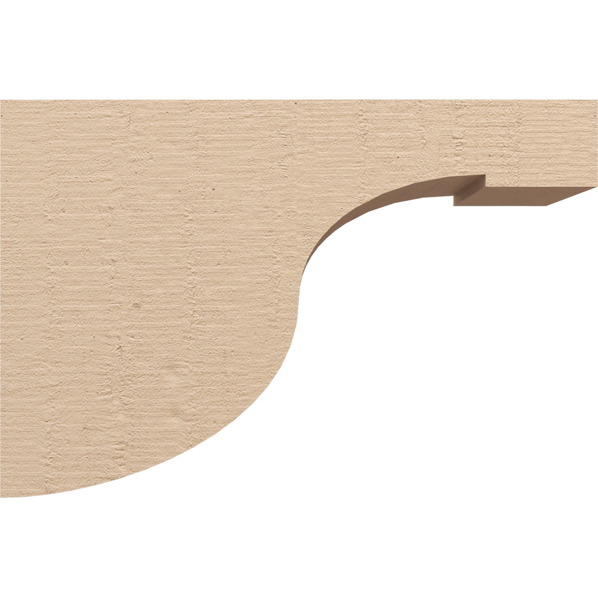 7"W x 21"D x 14"H Classic Del Monte Rough Cedar Woodgrain TimberThane Corbel, Primed Tan