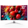 thumbnail image 2 of CRUA 32" 75HZ Curved Monitor, UHD(3840×2160) 1080P 1500R Computer Monitor, 120% SRGB, 2ms (GTG), AMD FreeSync,DP & HDMI Port, white, 2 of 11