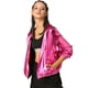 thumbnail image 1 of Día de San Patricio Traje De Navidad Para Mujer, Brillante, Holográfico, De Manga Larga, Con Cremallera, Chaqueta Metálica Con Capucha Rosa caliente XS, 1 of 6