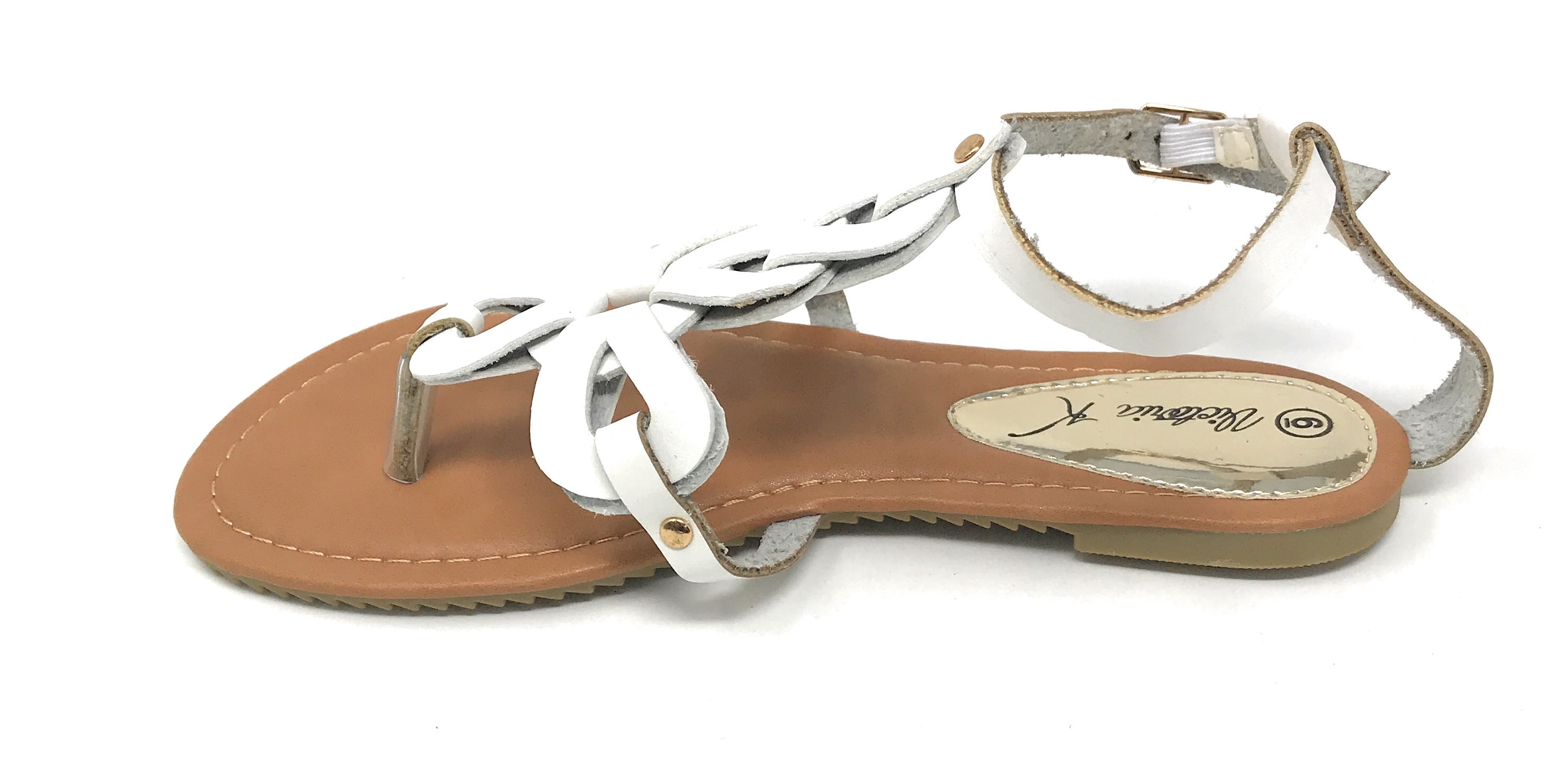 Victoria K Women's Gladiator Multi Loops Crossover Sandals