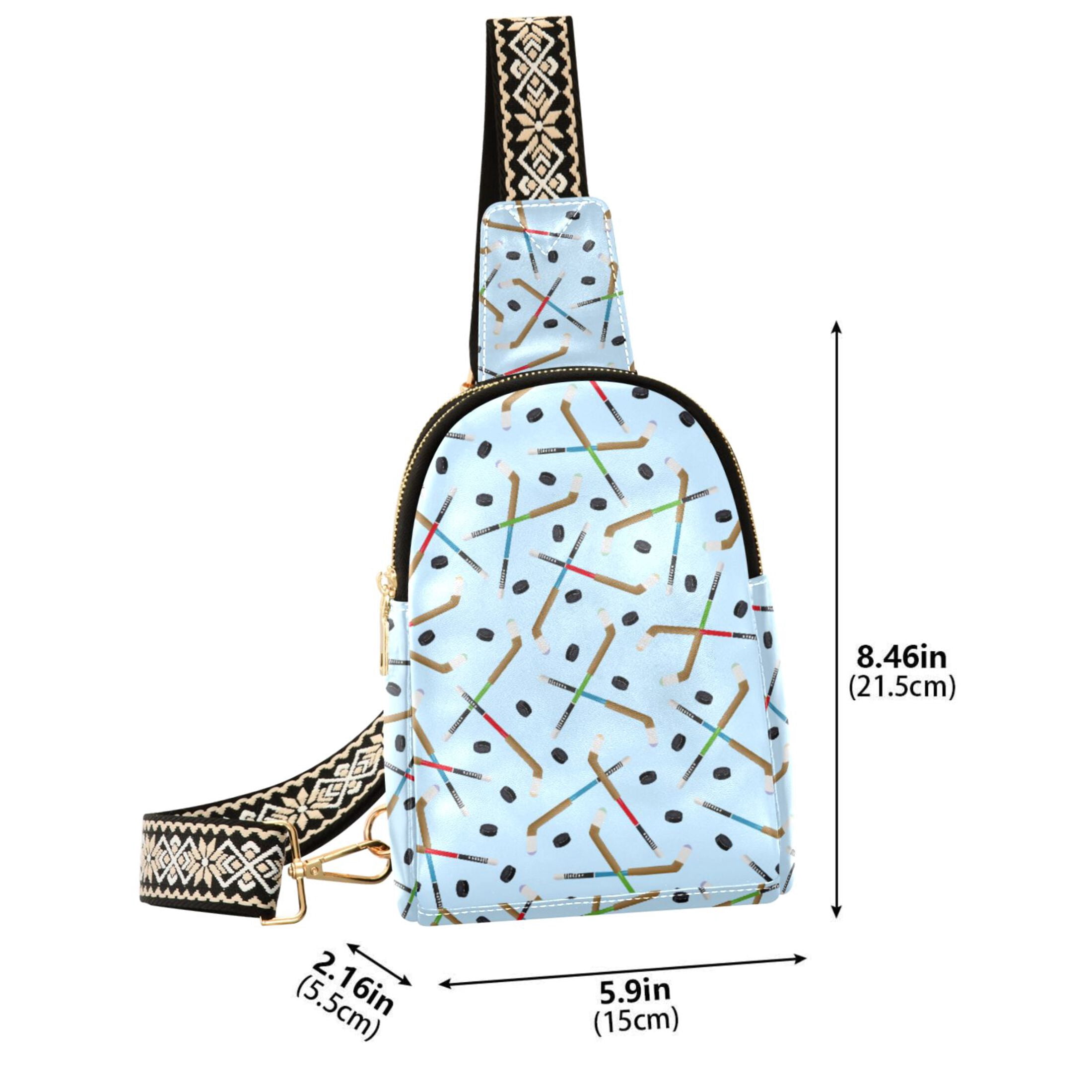 ALAZA Ice Hockey Stick Sling Bag for Women Men Waterproof Crossbody Chest Bags
