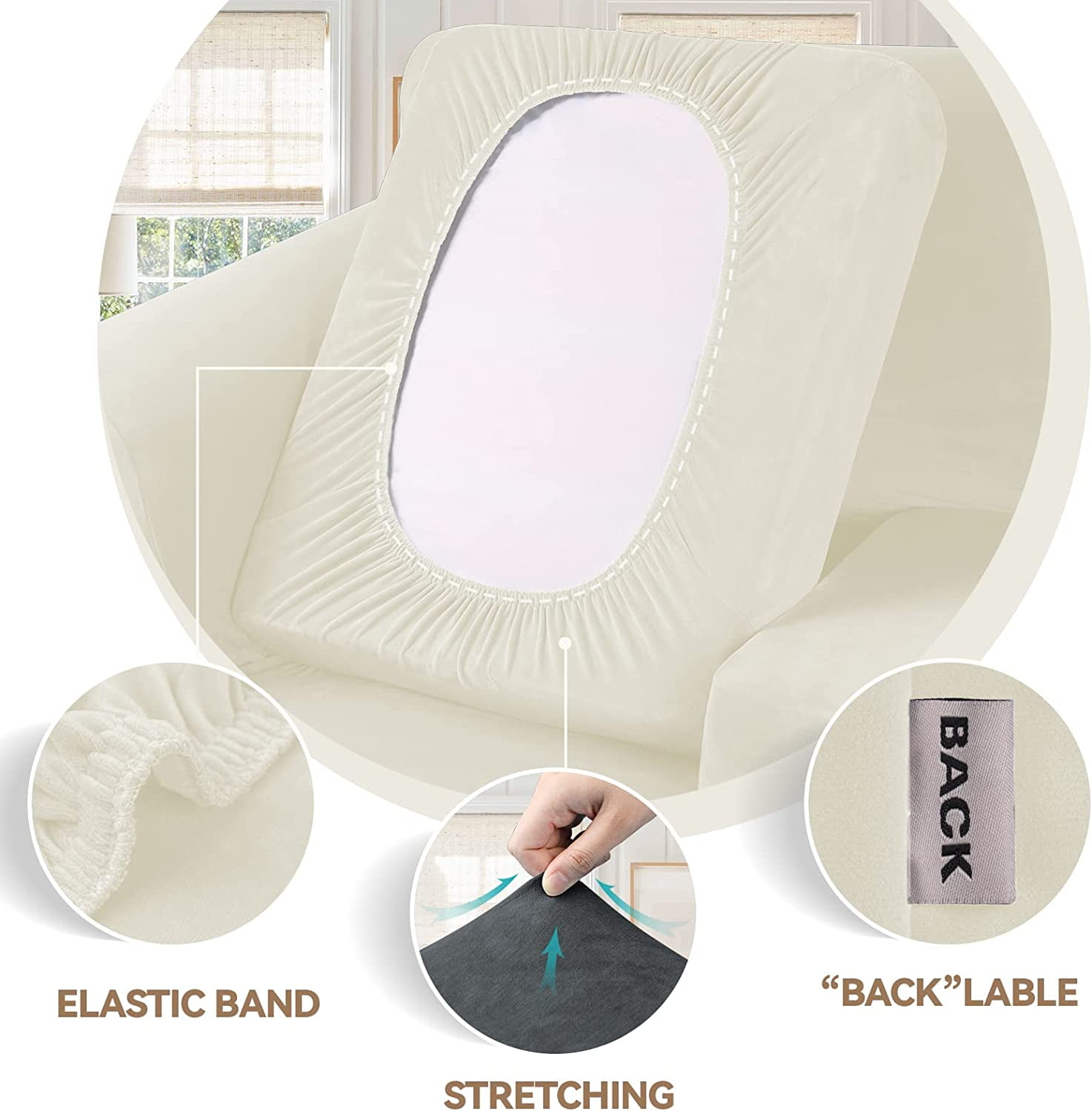 Sanmadrola Sofa Cover Slipcover Couch Cover Set for Chair Super Stretch Universal Slip Cover Furniture Protector 2 Pieces