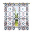 thumbnail image 6 of Yayeee Window Curtains Set of 2 for Living Room Light Filtering 63"x42", Navy Blossom Mosaic, 6 of 7