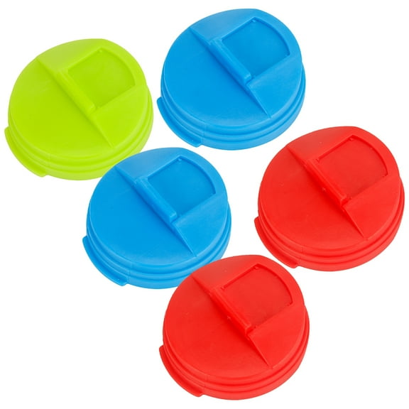 Raindrops 5-Pack Leak-Resistant Plastic Beverage Can Lids, Assorted Colors, Sealed Covers for Outdoor and Home Use