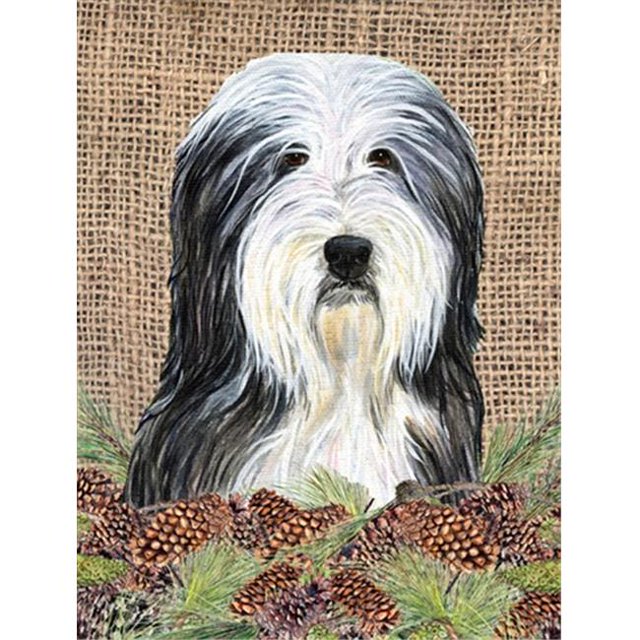 28 x 40 In. Bearded Collie Flag Canvas, House Size