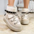 thumbnail image 4 of Women’s Winter Ankle Boots Thick faux furry Lined Lace Up Design Non Slip Platform Round Toe Warm Snow Booties, 4 of 7