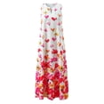 thumbnail image 3 of Robes d'Été pour Femmes Robe Maxi Sans Manches à Imprimé Col en V Robe de Soirée d'Été avec Poches, 3 of 4