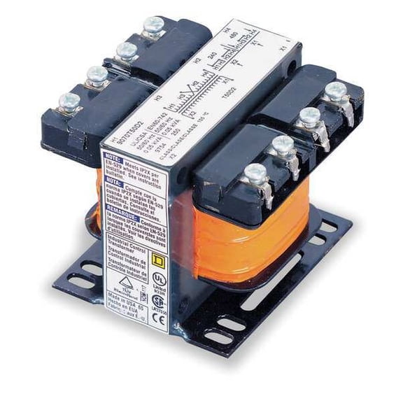 Square D Control Transformer, 75 VA, Not Rated, 12/24V AC, 120V AC 9070T75D13