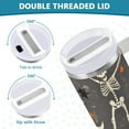 thumbnail image 3 of Yayeee 40oz Stainless Steel Tumbler with Straw and Handle Double-Wall Insulated Travel Water Bottle, Gray Halloween Skeleton, 3 of 8