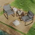 thumbnail image 3 of 3-Piece Rocking Patio Set, Lofka Patio Furniture Sets with Tempered Glass Table & Weather-Resistant Iron Frame, Rocking Chair for Garden |Poolside, 3 of 14