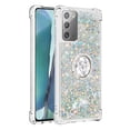 thumbnail image 2 of Funda para Samsung Galaxy Note 20 5G con Brillo Líquido Flotante, Purpurina, Parachoques y Anillo Giratorio Soporte, 2 of 5
