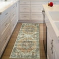 thumbnail image 1 of Twister.CK Machine Washable Runner Rug 2' x 6', Non Slip Backing Low Pile Rugs Boho Vintage Foldable Stain Resistant Indoor Carpet for Bedroom Living Room Playroom, Brown, 1 of 9