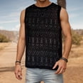 thumbnail image 3 of Tank Tops Men Summer Casual Loose Fit Lace Hollow out See through Crewneck Sleeveless Shirt Beach Tanks, 3 of 5