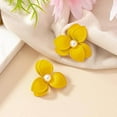 thumbnail image 7 of Boho Flower Stud Earrings for Women Elegant Flower Pearl Stud Earrings Trendy Pearl Statement Flower Earrings Colorful Floral Earrings Wedding Bridal Spring Summer Holiday Jewelry Gifts, 7 of 7