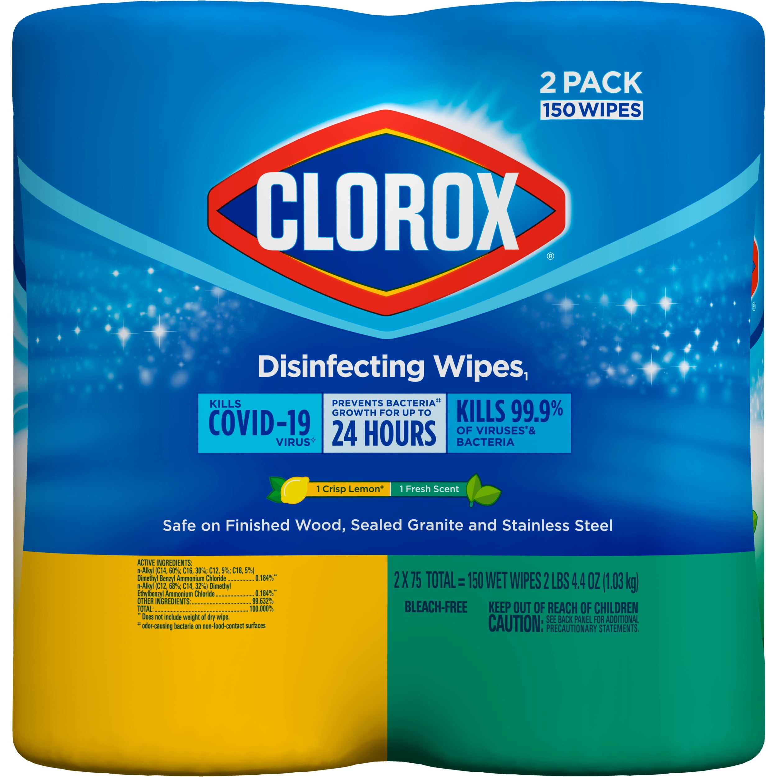Clorox Disinfecting Wipes Value Pack, Household Essentials, 75 Count (Pack  of 3)(Package May Vary)