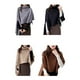 thumbnail image 5 of Guardurnaity Capa de punto para personas mayores, suéter de cuello alto, tela cálida, chal de invierno suave y cómodo, abrigo tipo suéter de Prendas para la parte del cuerpo negro, 5 of 6