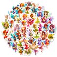 thumbnail image 1 of Pegatinas de vinilo impermeable con forma de flor, hada y elfo, anime, 50 unidades, 1 of 3