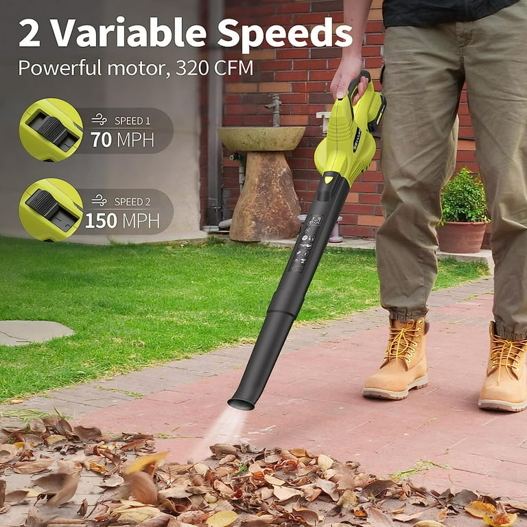 Boar Leaf Blower, 20V Cordless Leaf Blower with 2.0 Ah Battery & Charger,  Electric Leaf Blower for Lawn Care, Battery Powered Leaf Blower Sweeper  Light Duty for Dust,Snow, Yard, 135MPH Output 